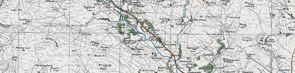 Old map of Yatesfield Hill in 1926