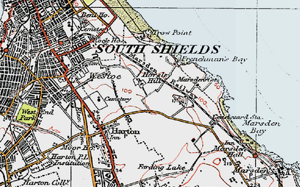 Old map of Horsley Hill in 1925