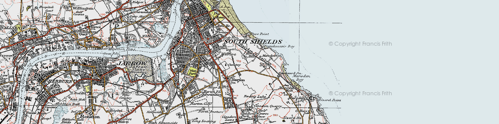 Old map of Horsley Hill in 1925