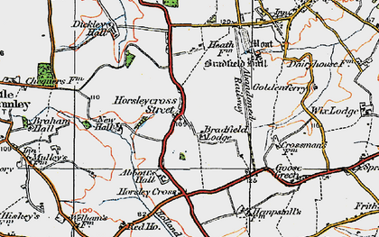 Old map of Bradfield Lodge in 1921