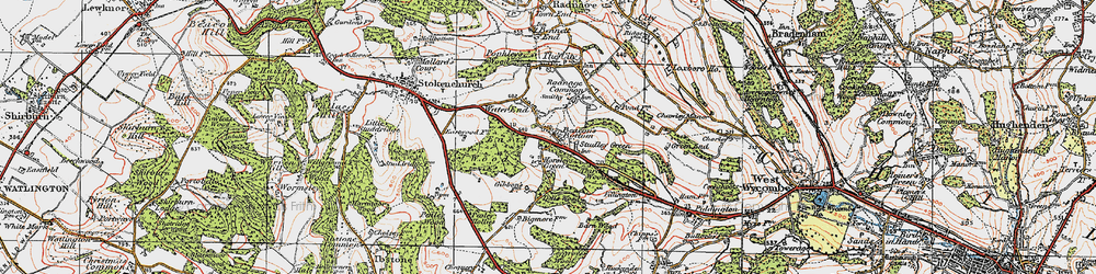 Old map of Horsleys Green in 1919