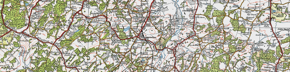 Old map of Horsmonden in 1920
