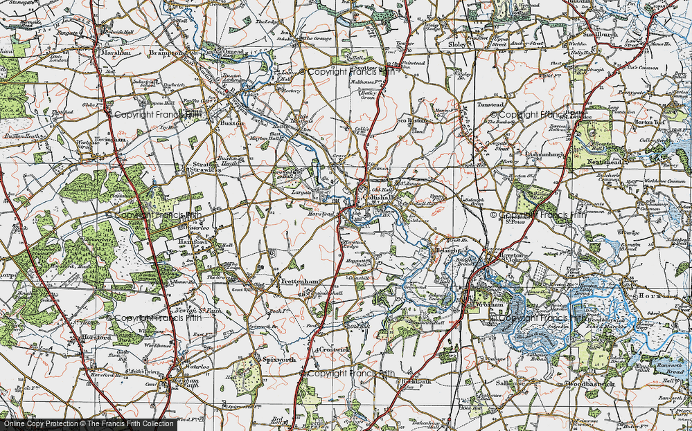 Old Map of Horstead, 1922 in 1922