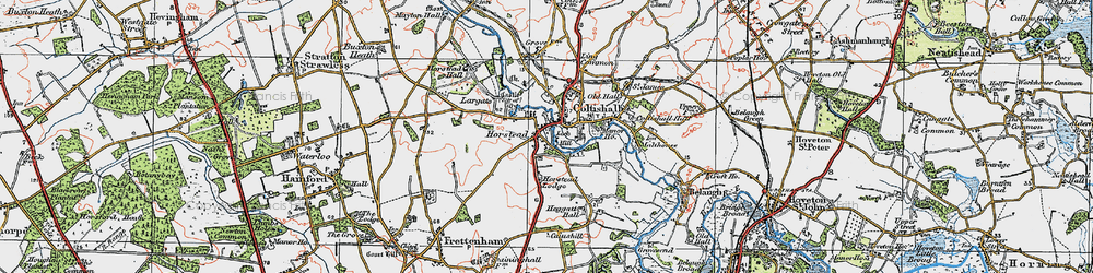 Old map of Horstead in 1922