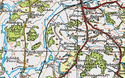 Old map of Horsted Green in 1920