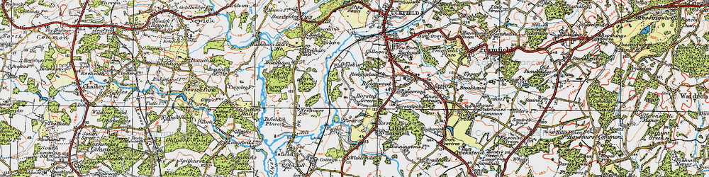 Old map of Horsted Green in 1920