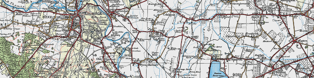 Old map of Wraysbury Reservoir in 1920