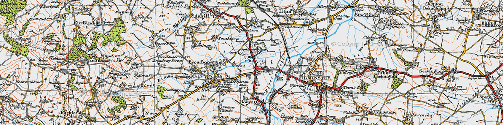 Old map of Horton Cross in 1919