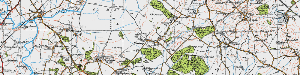 Old map of Horton-cum-Studley in 1919