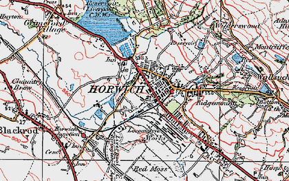 Old map of Horwich in 1924