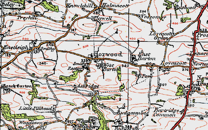 Old map of Horwood in 1919