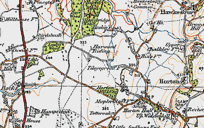 Old map of Horwood Riding in 1919