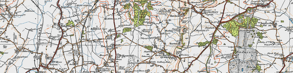 Old map of Horwood Riding in 1919