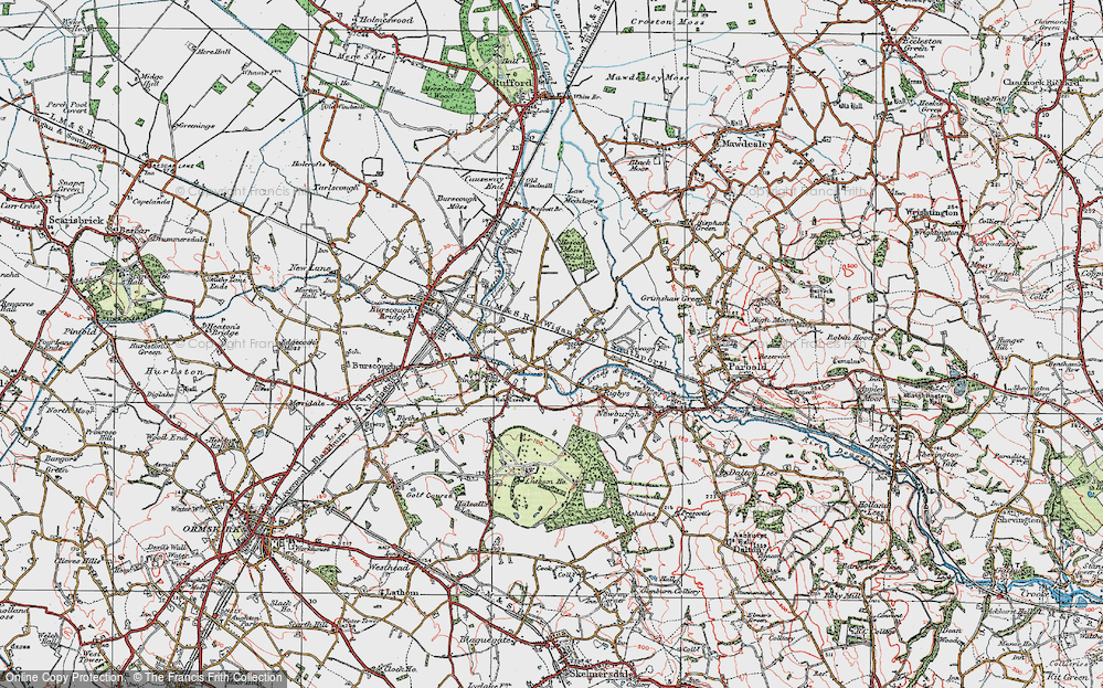 Old Map of Hoscar, 1923 in 1923