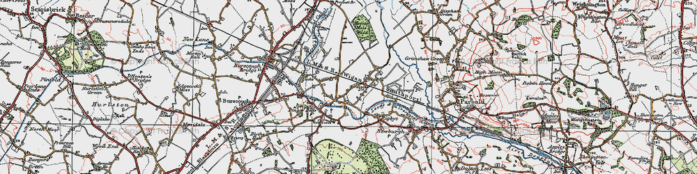 Old map of Hoscar in 1923