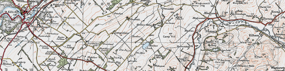 Old map of Hoselaw in 1926