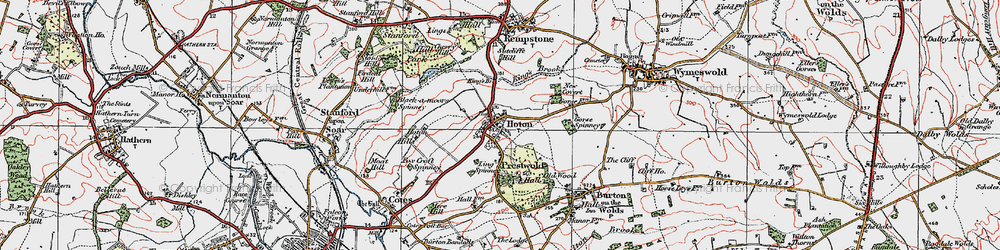 Old map of Hoton in 1921