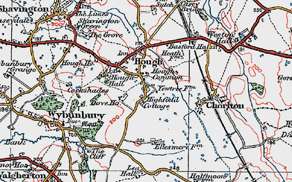 Old map of Hough in 1921