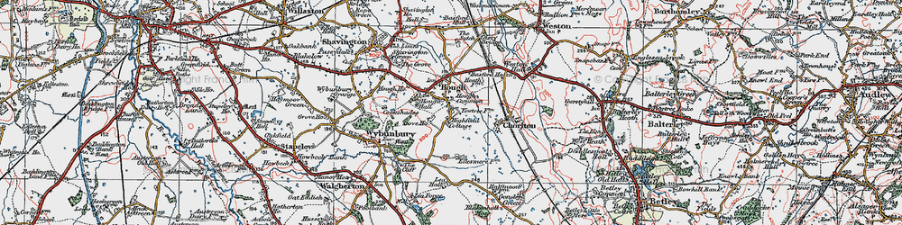 Old map of Hough in 1921