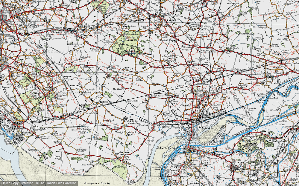 Old Map of Hough Green, 1923 in 1923
