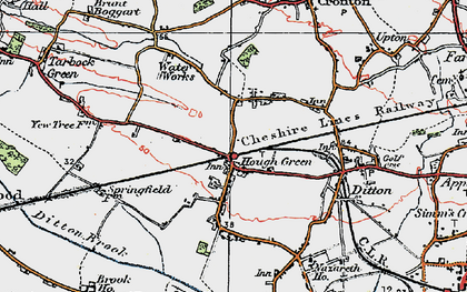 Old map of Hough Green in 1923