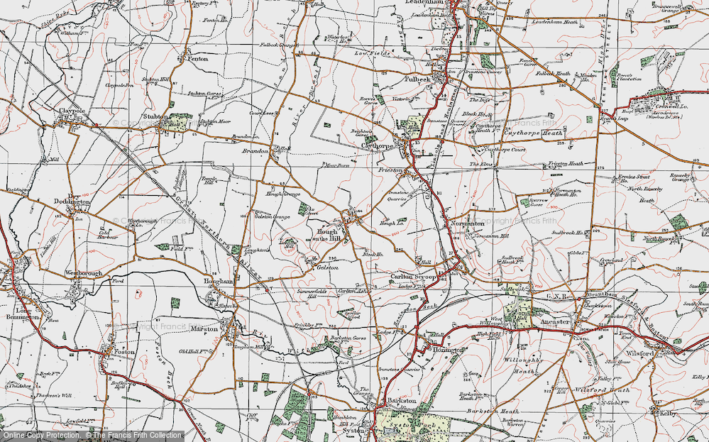 Old Map of Hough-on-the-Hill, 1922 in 1922