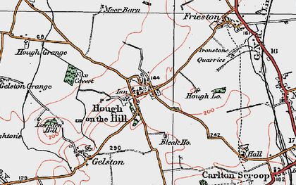 Old map of Hough-on-the-Hill in 1922