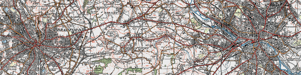 Old map of Hough Side in 1925