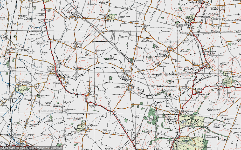 Old Map of Hougham, 1921 in 1921