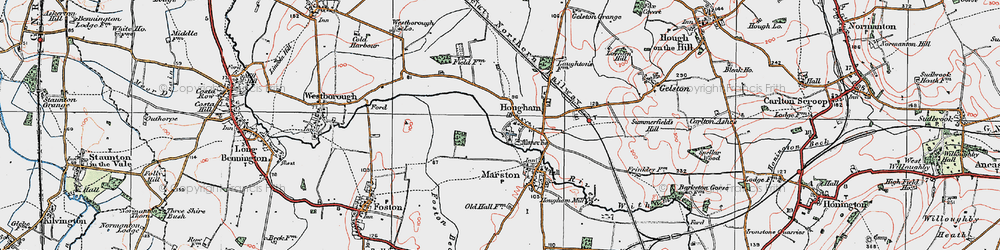 Old map of Hougham in 1921