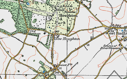 Old map of Houghton in 1921