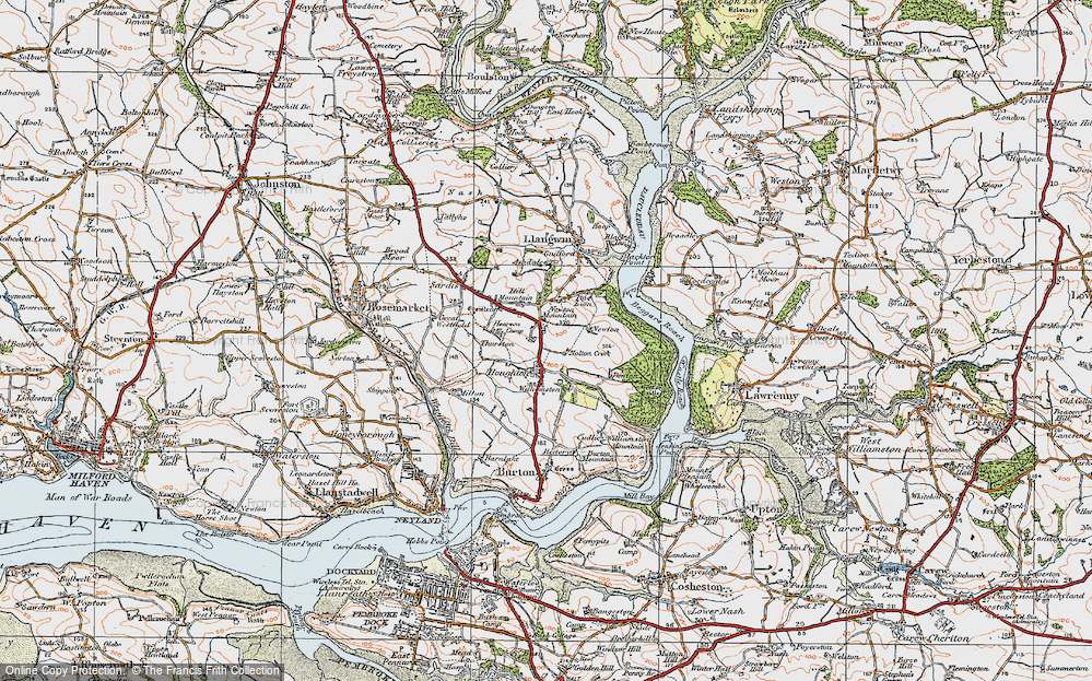 Old Map of Historic Map covering Thurston in 1922