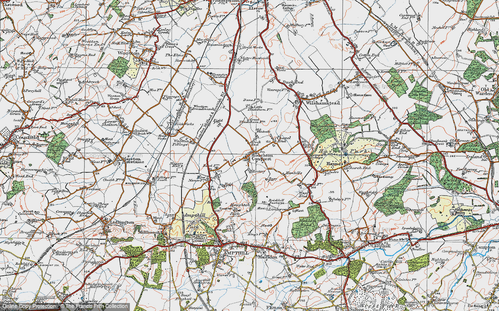 Old Map of Houghton Conquest, 1919 in 1919