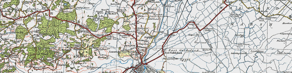 Old map of Boonshill in 1921