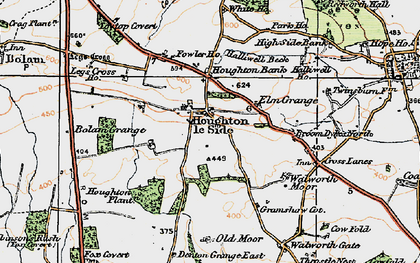 Old map of Houghton-le-Side in 1925