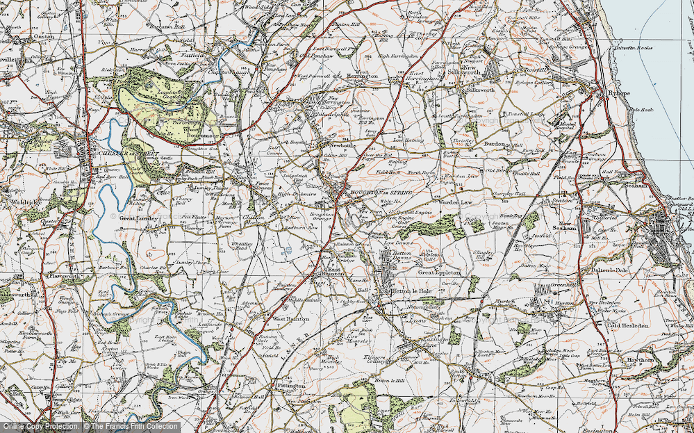 Old Map of Houghton-Le-Spring, 1925 in 1925