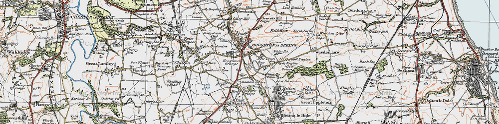 Old map of Houghton-Le-Spring in 1925