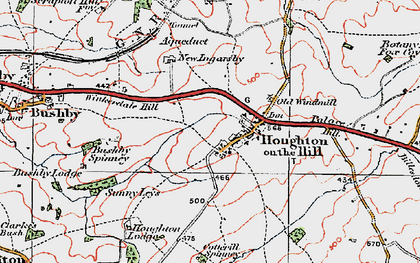 Old map of Houghton on the Hill in 1921
