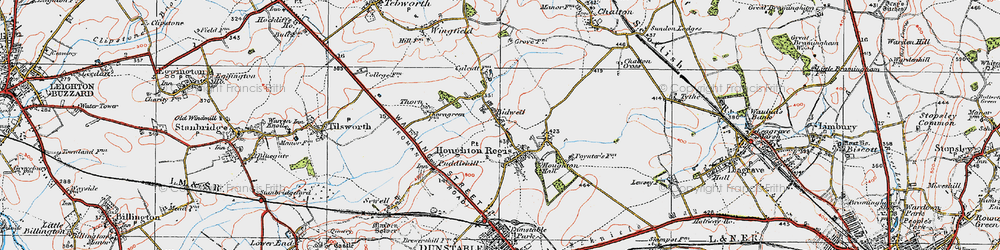 Old map of Houghton Regis in 1920