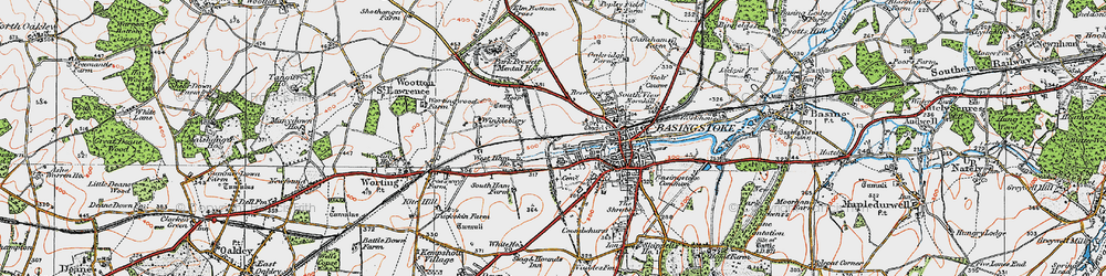 Old map of Houndmills in 1919