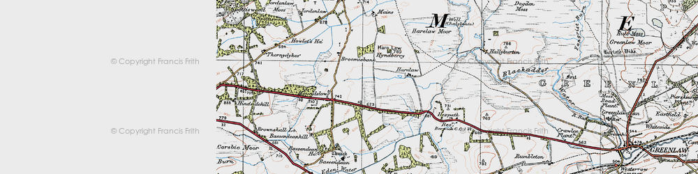 Old map of Bassendeanhill in 1926