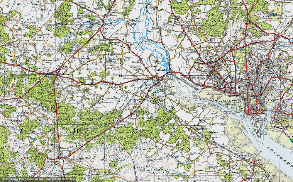 Old Map of Hounsdown, 1919 in 1919