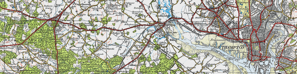 Old map of Hounsdown in 1919