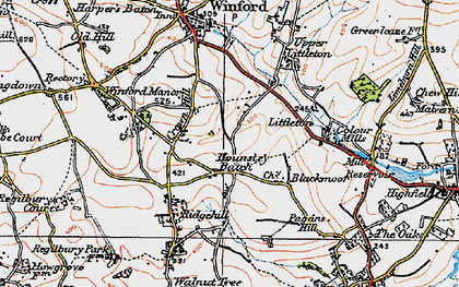 Old map of Hounsley Batch in 1919
