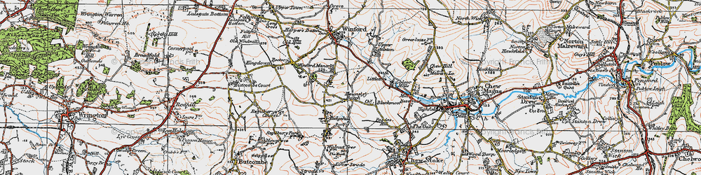 Old map of Hounsley Batch in 1919