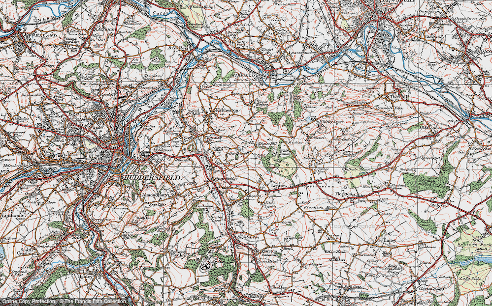 Old Map of Houses Hill, 1925 in 1925