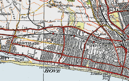 Old map of Hove in 1920