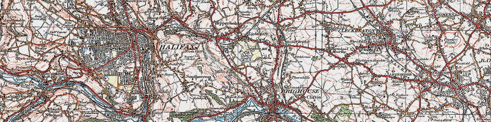Old map of Hove Edge in 1925