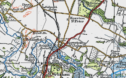 Old map of Hoveton in 1922