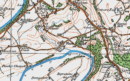 Old map of How Caple in 1919
